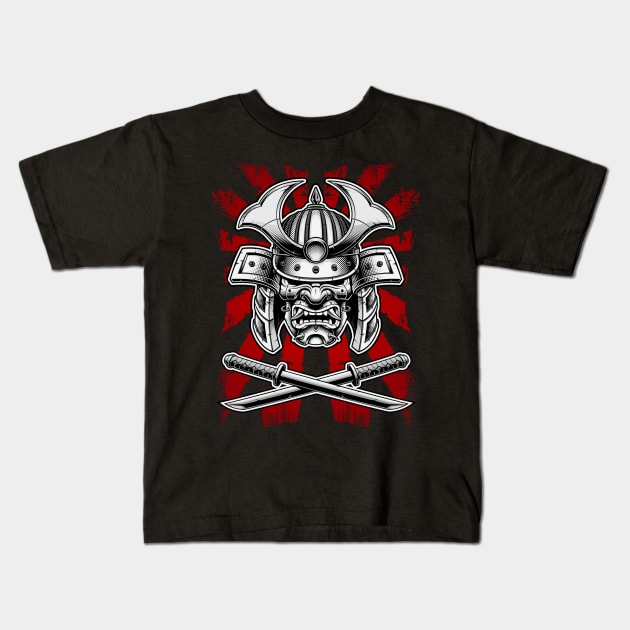 Samurai Mask Kids T-Shirt by juyodesign